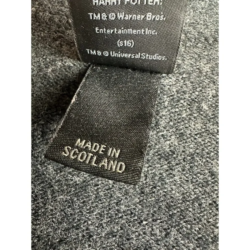 Harry Potter Wizarding World Cardigan Sweater Ravenclaw Lambswool Charcoal Gray - Picture 11 of 13